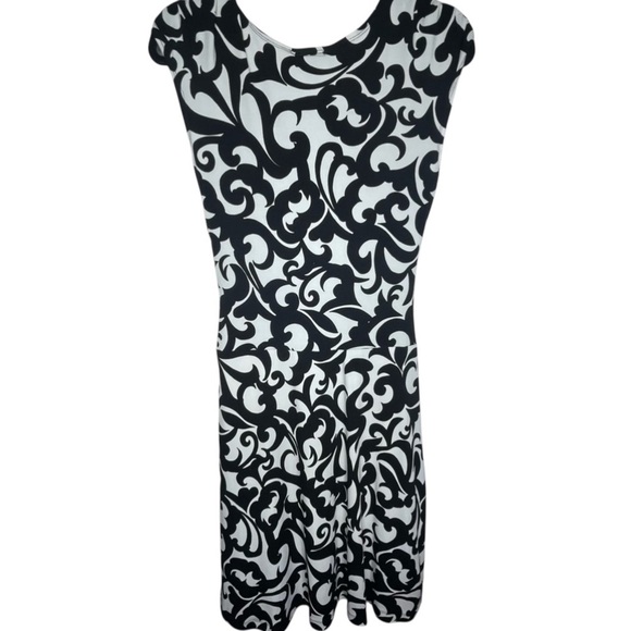 En Focus Studio Women's Dress SZ 10 Black /White Floral Print Y2K 90's - Picture 1 of 14